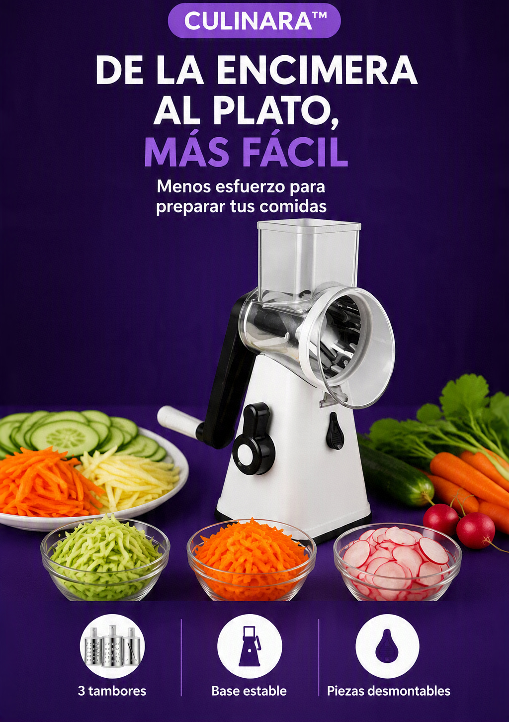 Culinara™ cortador giratorio para preparar verduras y frutas