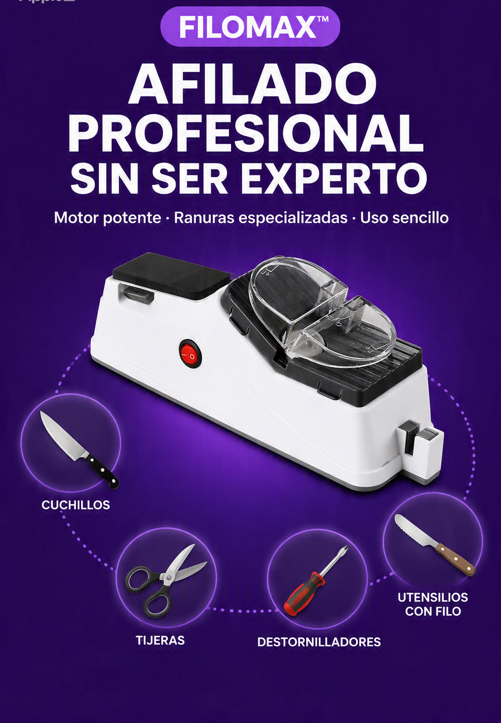 Filomax™ afilador de cuchillos para facilitar el mantenimiento en casa