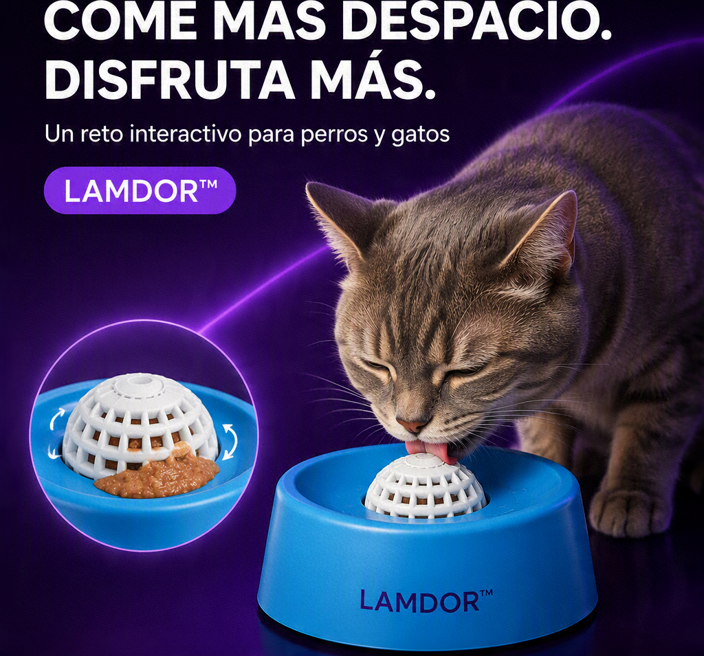 Lamdor™ comedero de alimentación lenta para perros y gatos