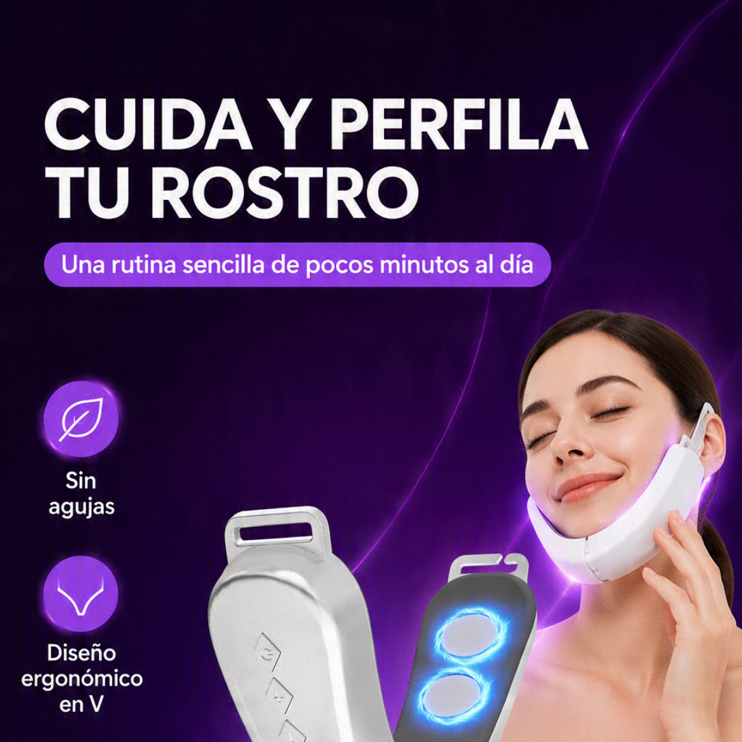 VeluxeFace™ dispositivo de microcorrientes y calor térmico para el contorno facial